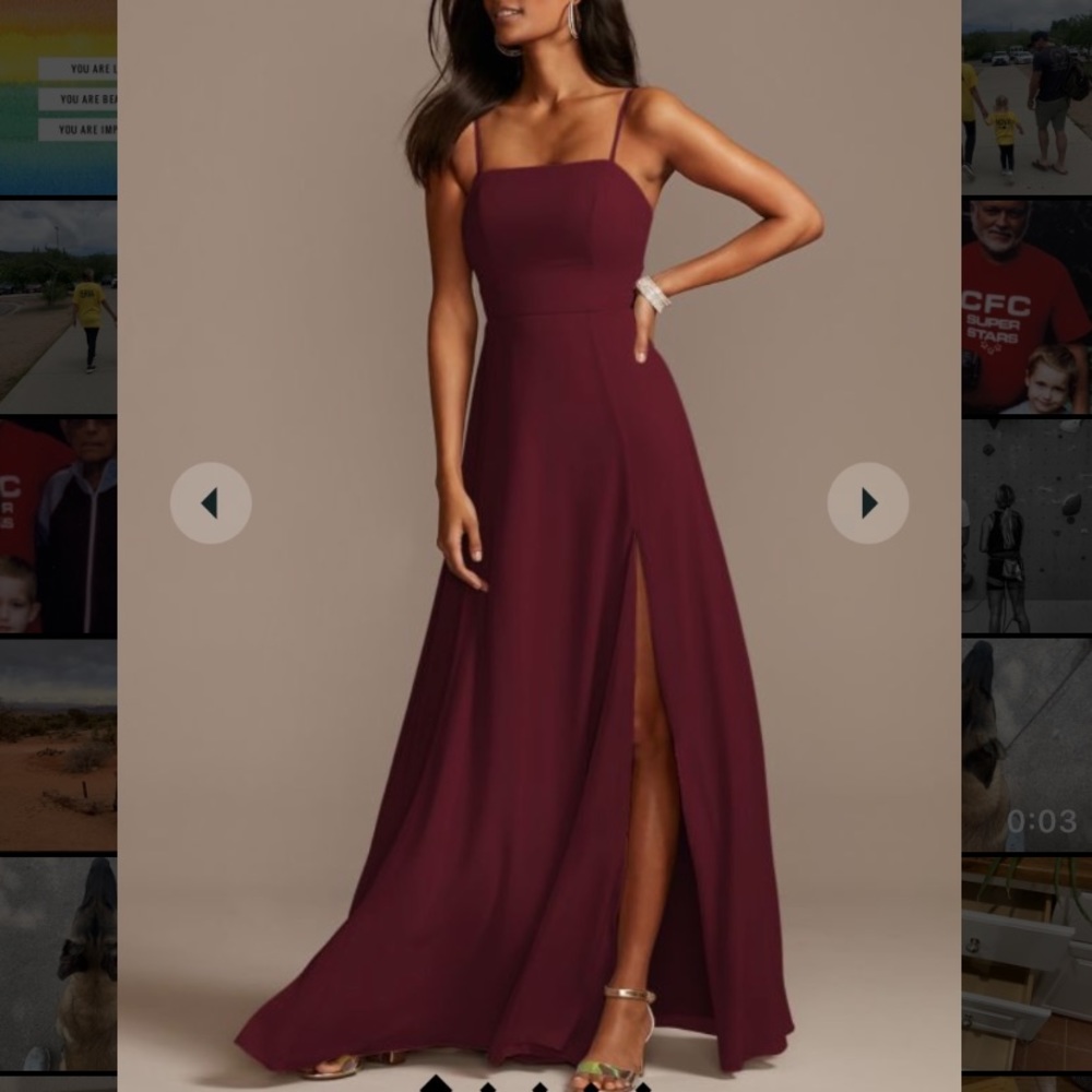 NEW W TAGS, NEVER WORN BRIDESMAIDS DRESS -David’s Bridal. WINE COLOR